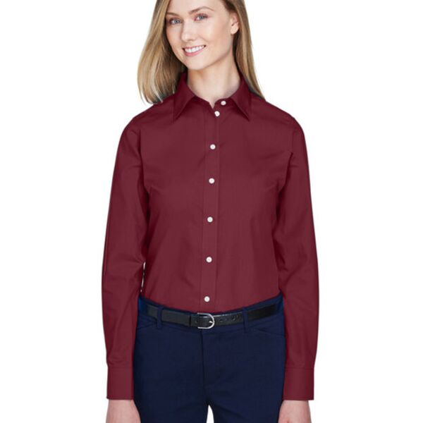 Ladies' Crown Collection® Solid Broadcloth Woven Shirt Thumbnail