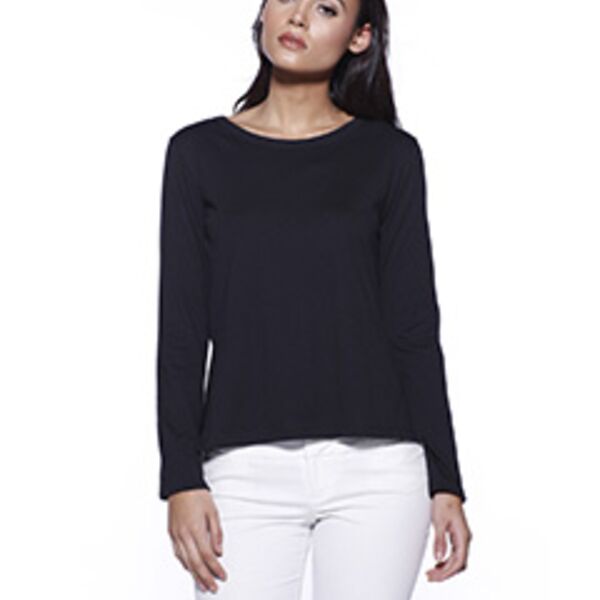 Ladies' CVC High Low Long-Sleeve T-Shirt Thumbnail